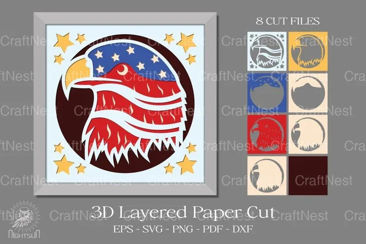 American 3D Layered Paper Cut Clipart Bundle - CraftNest - Digital Crafting and Art