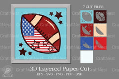 American Football 3D Layered Paper Cut Clipart Bundle - CraftNest - Digital Crafting and Art
