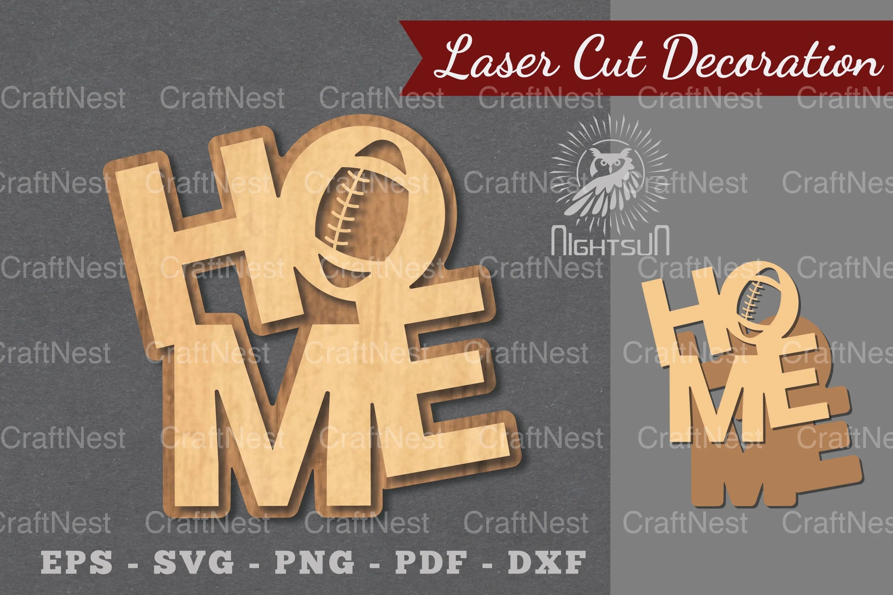 American Football Home Laser Cut Decoration Clipart Bundle - CraftNest - Digital Crafting and Art