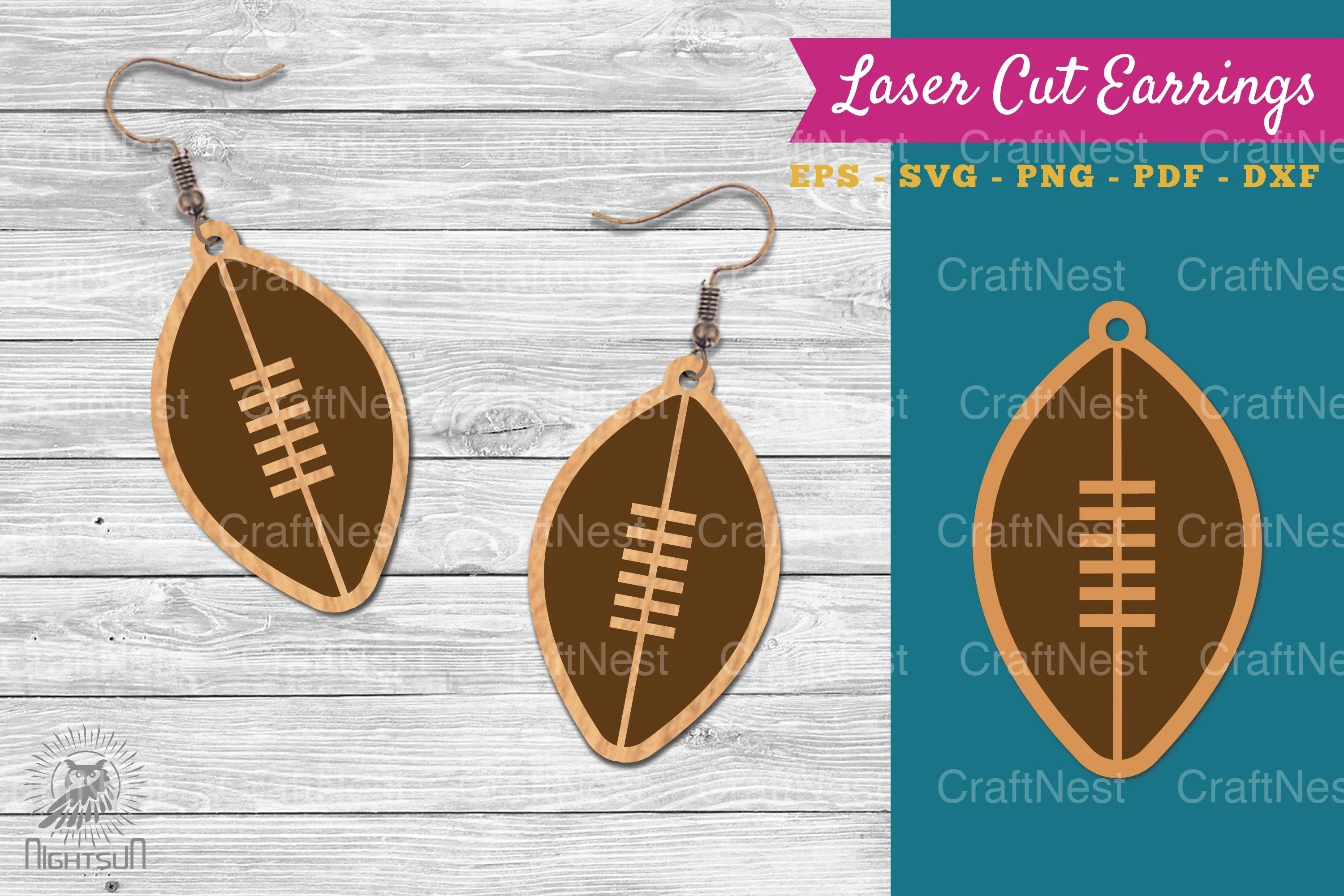 American Football Laser Cut Earrings Clipart Bundle - CraftNest - Digital Crafting and Art