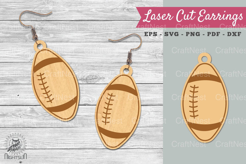 American Football Laser Cut Earrings SVG Bundle - CraftNest - Digital Crafting and Art
