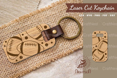 American Football Laser Cut Keychain Design Bundle - CraftNest - Digital Crafting and Art
