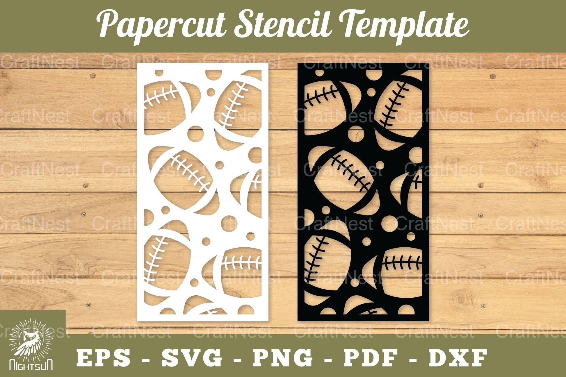 American Football Papercut Stencil Template Clipart Bundle - CraftNest - Digital Crafting and Art