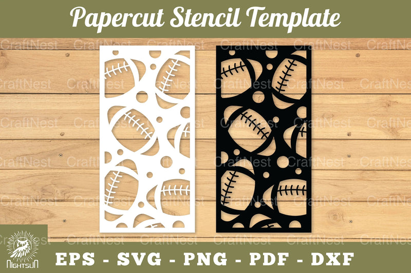 American Football Papercut Stencil Template Clipart Bundle - CraftNest - Digital Crafting and Art