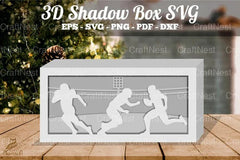 American Football Player 3D Shadow Box SVG Bundle - CraftNest - Digital Crafting and Art