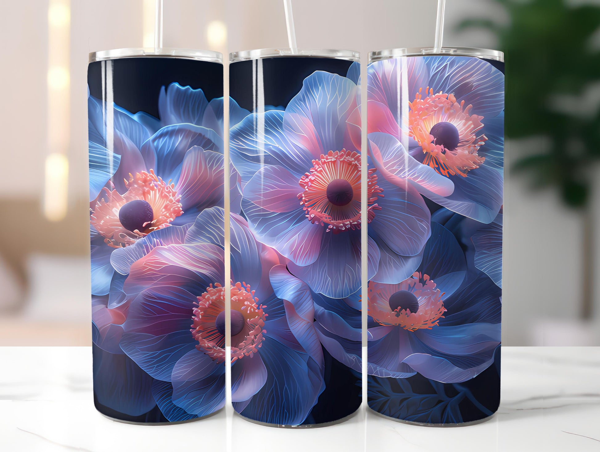 Anemones Flowers Tumbler Wrap - CraftNest - Digital Crafting and Art