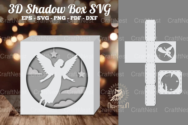 Angel 3D Papercut Shadow Box Clipart Bundle - CraftNest - Digital Crafting and Art