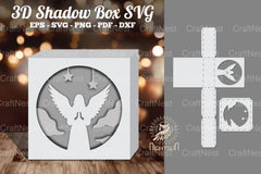 Angel 3D Papercut Shadow Box SVG Bundle - CraftNest - Digital Crafting and Art