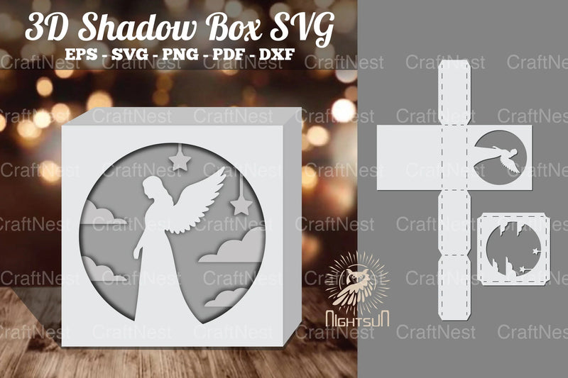 Angel 3D Papercut Shadow Box SVG Bundle - CraftNest - Digital Crafting and Art