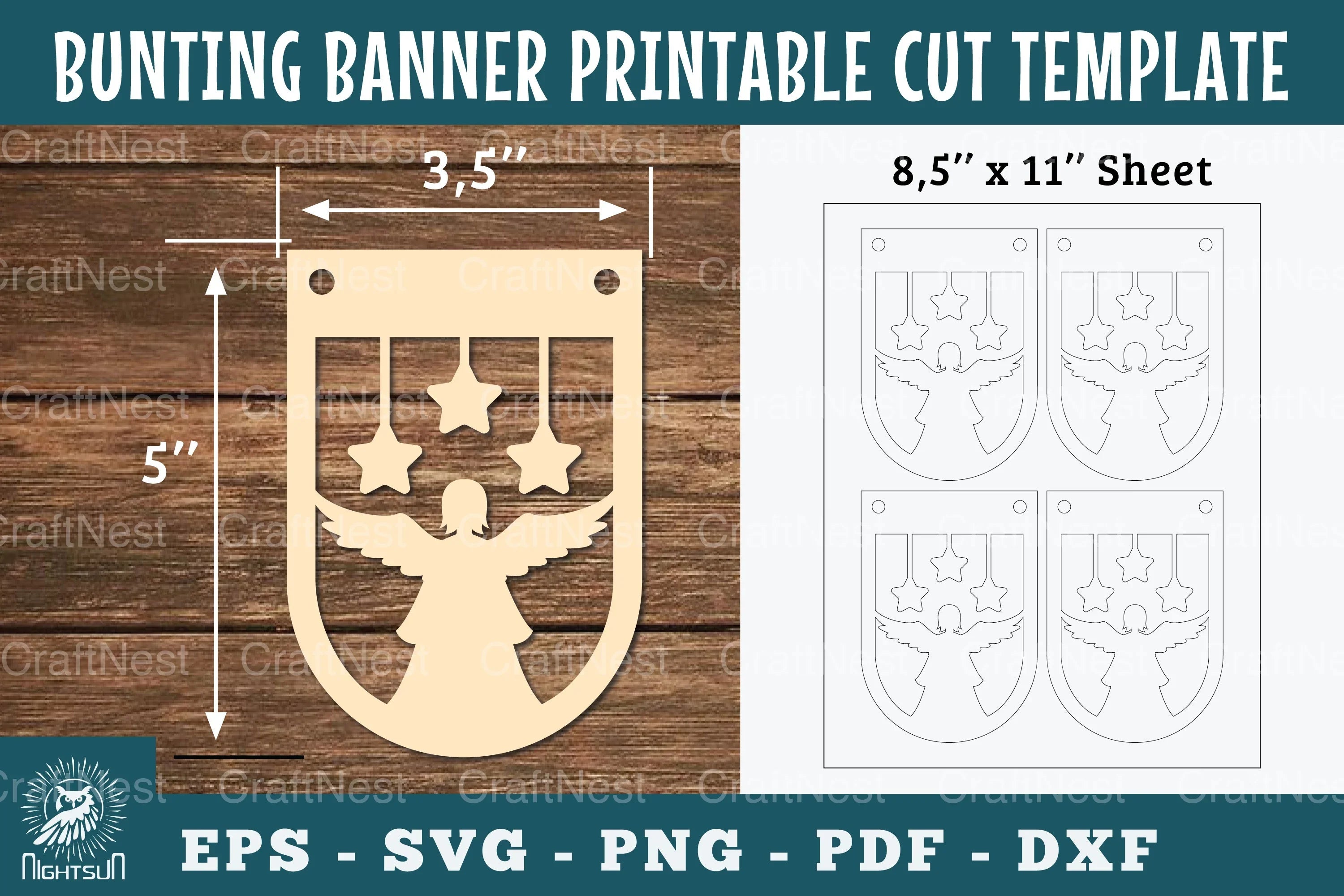 Angel Bunting Banner Printable Clipart Bundle - CraftNest - Digital Crafting and Art