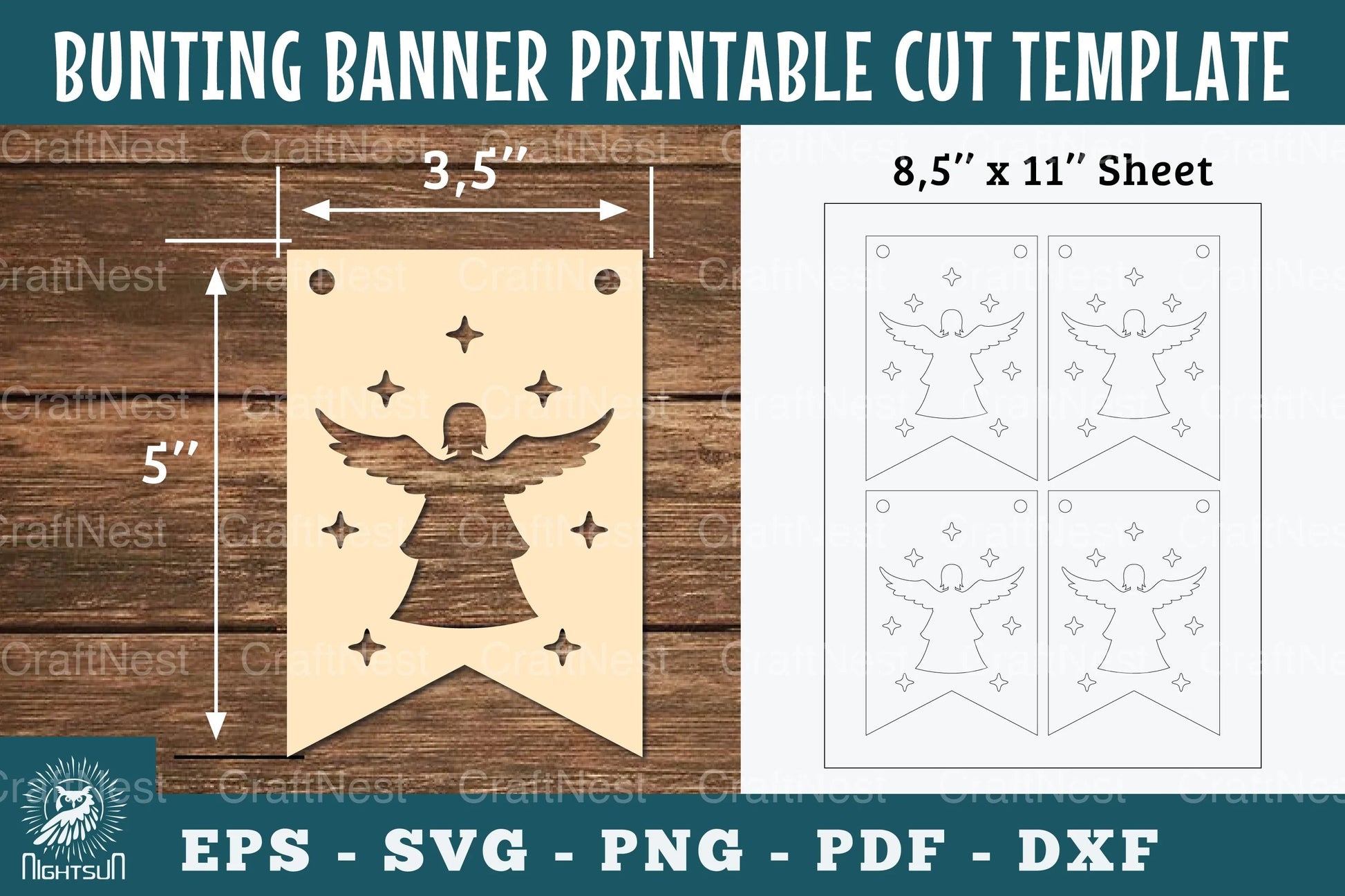 Angel Bunting Banner Printable Clipart Bundle - CraftNest - Digital Crafting and Art