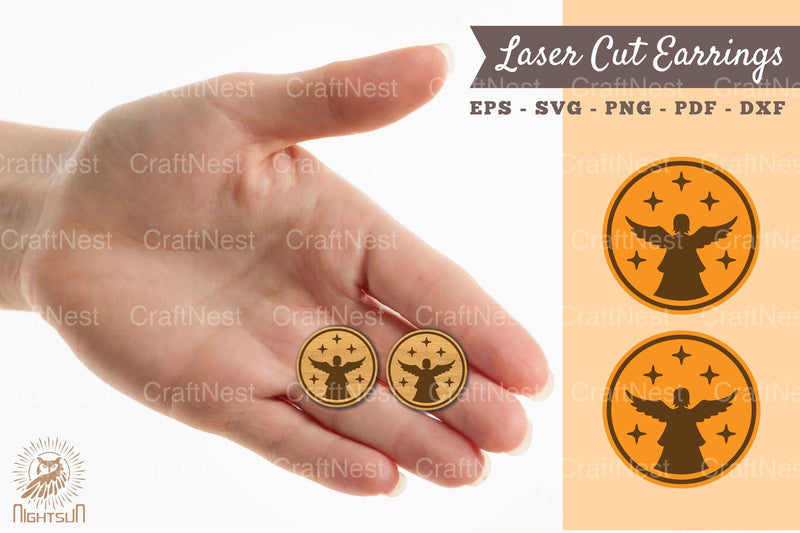 Angel Earrings Laser Cut SVG Bundle - CraftNest - Digital Crafting and Art