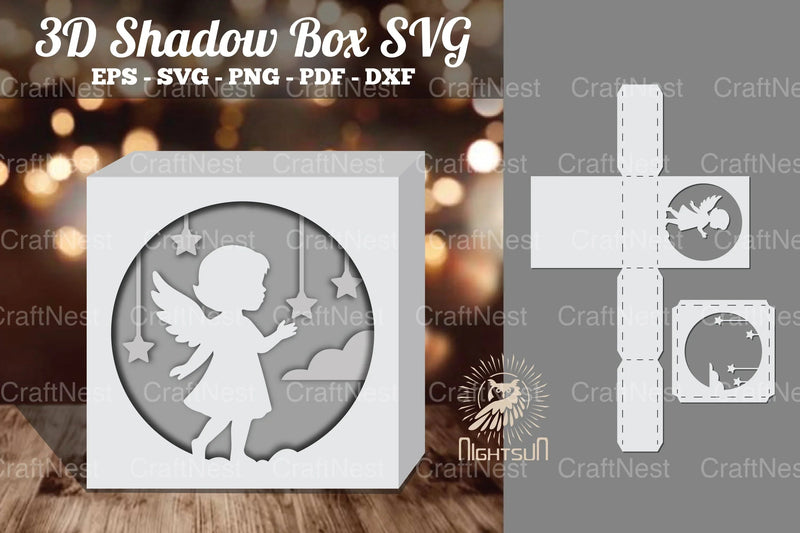 Angel Kids 3D Papercut Shadow Box Clipart Bundle - CraftNest - Digital Crafting and Art