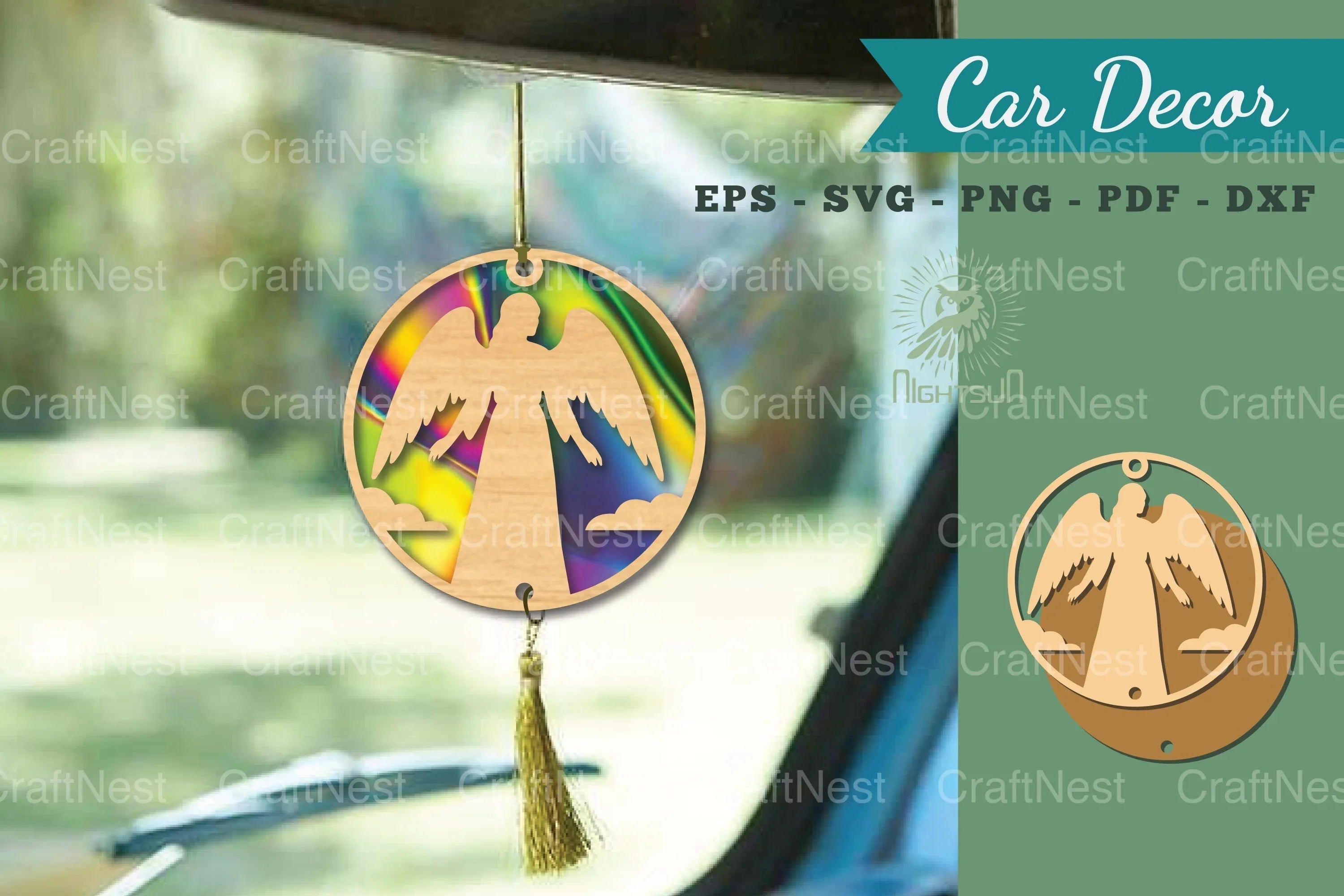 Angel Mom Lasercut Car Decor Clipart Bundle - CraftNest - Digital Crafting and Art