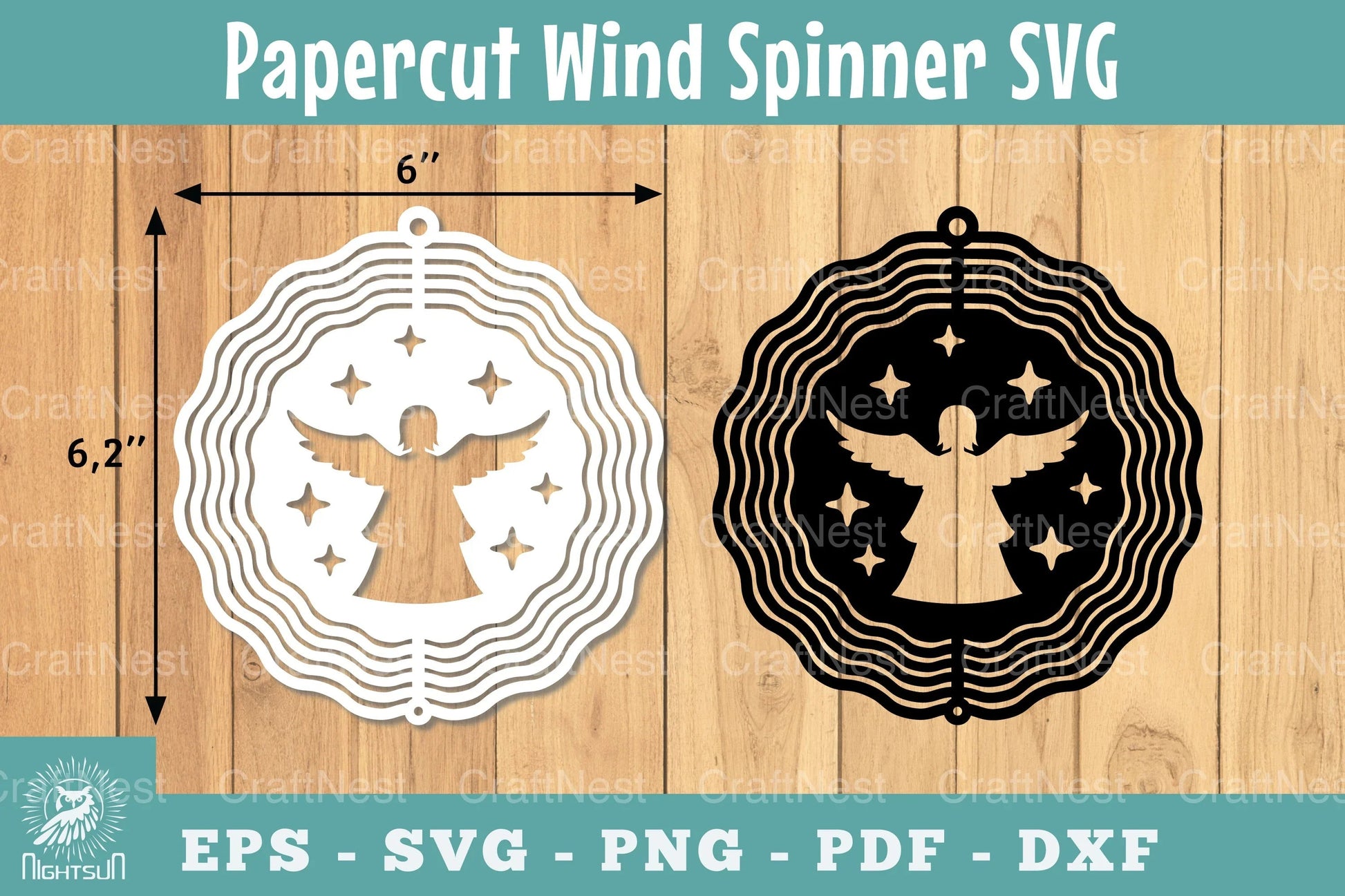 Angel Papercut Wind Spinner SVG Bundle - CraftNest - Digital Crafting and Art