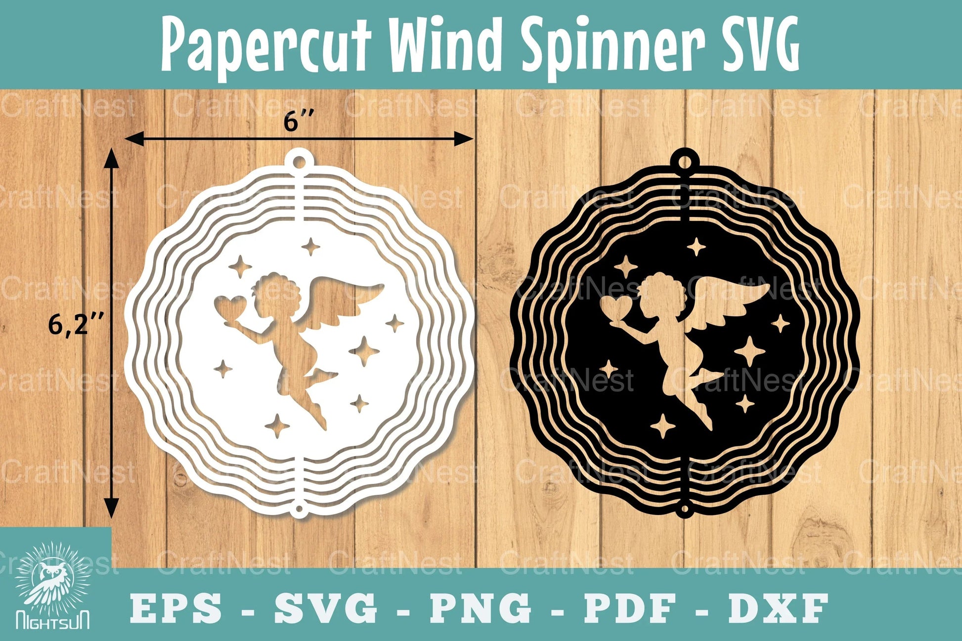 Angel With Love Papercut Wind Spinner Clipart Bundle - CraftNest - Digital Crafting and Art