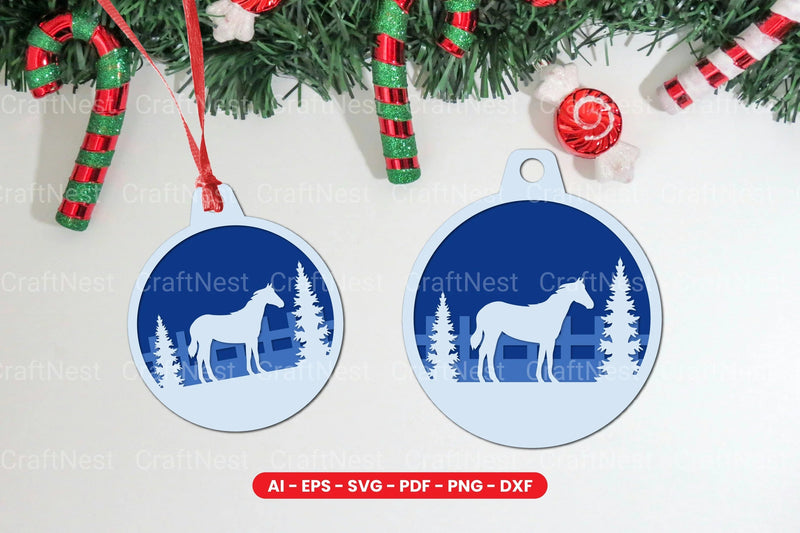 Animal Christmas Tree Ornament Layered Laser Cut SVG Bundle - CraftNest - Digital Crafting and Art