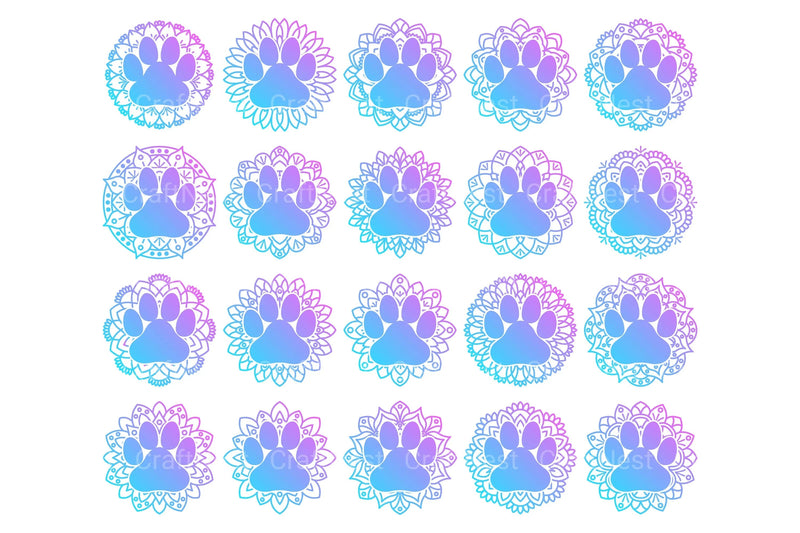 Animal Pet Paw Mandala Stickers Clipart Bundle - CraftNest - Digital Crafting and Art