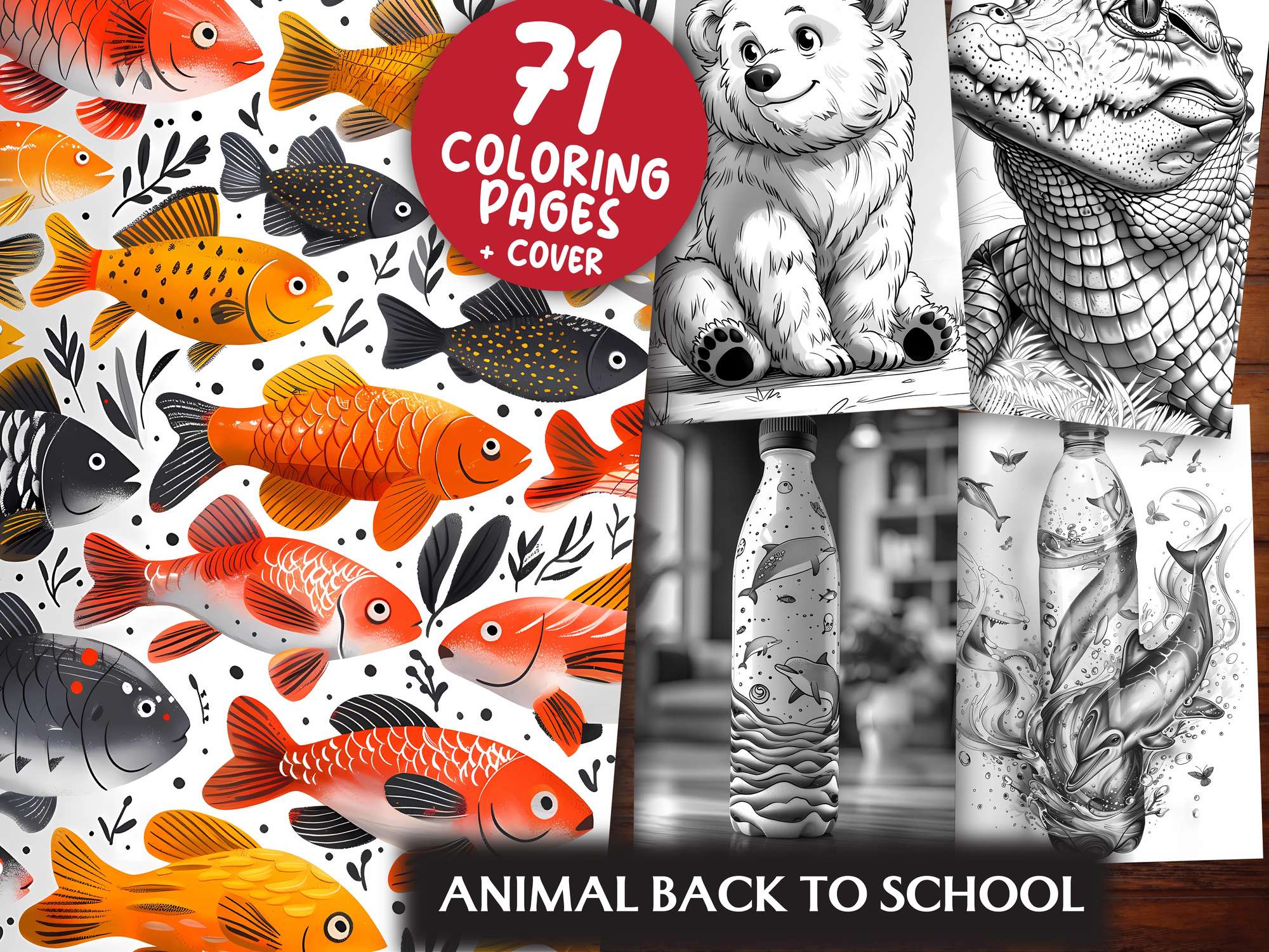 Animal Back To School Coloring Books - CraftNest - Digital Crafting and Art