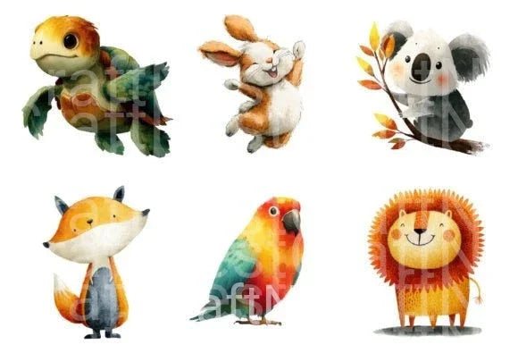 Minimalist Cartoon Animal Clipart Bundle - CraftNest - Digital Crafting and Art