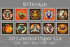 Animals 3D Layered Paper Cut Clipart Bundle