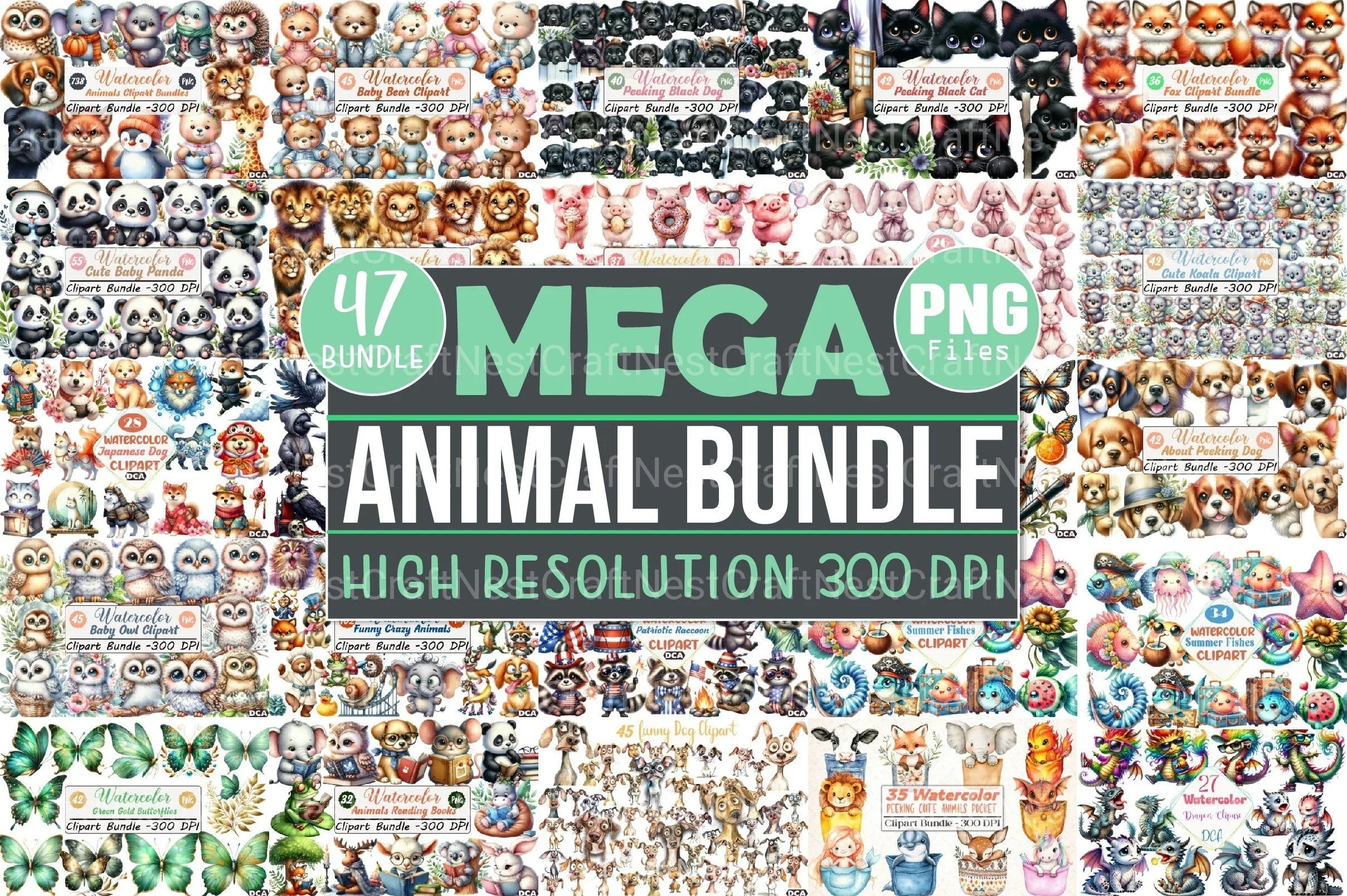 Animals Mega Clipart Bundle - CraftNest - Digital Crafting and Art