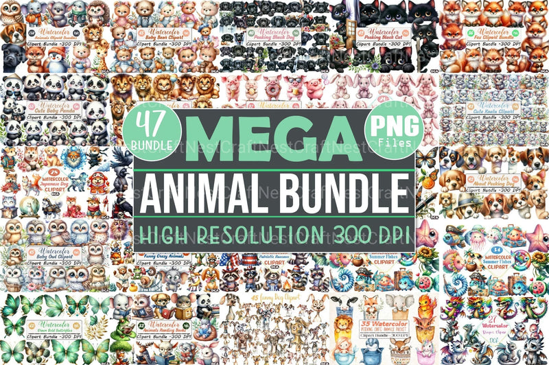 Animals Mega Clipart Bundle - CraftNest - Digital Crafting and Art
