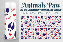 Animals Paw Tumbler Wrap Design Bundle - CraftNest - Digital Crafting and Art