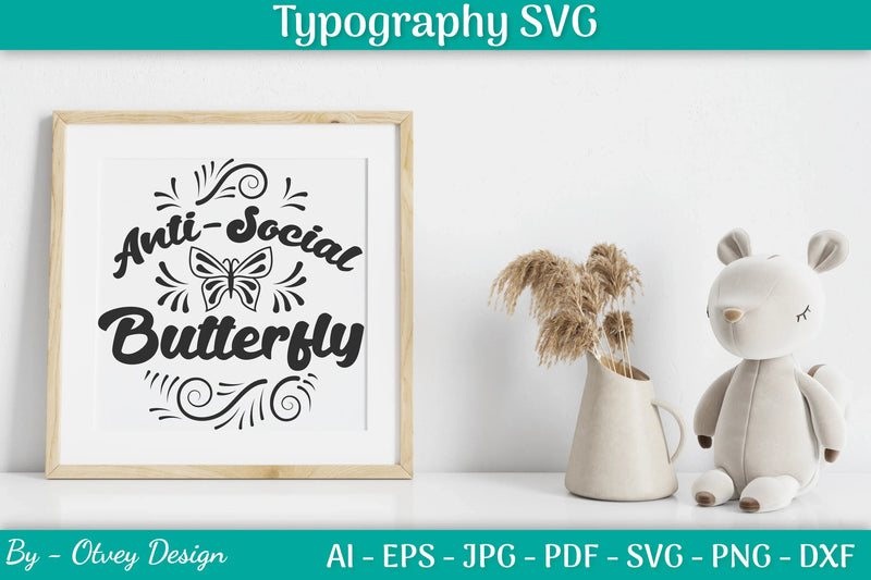 Antisocial Typography Decal SVG Bundle - CraftNest - Digital Crafting and Art