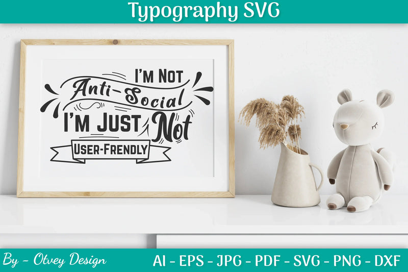 Antisocial Typography Decal SVG Bundle - CraftNest - Digital Crafting and Art