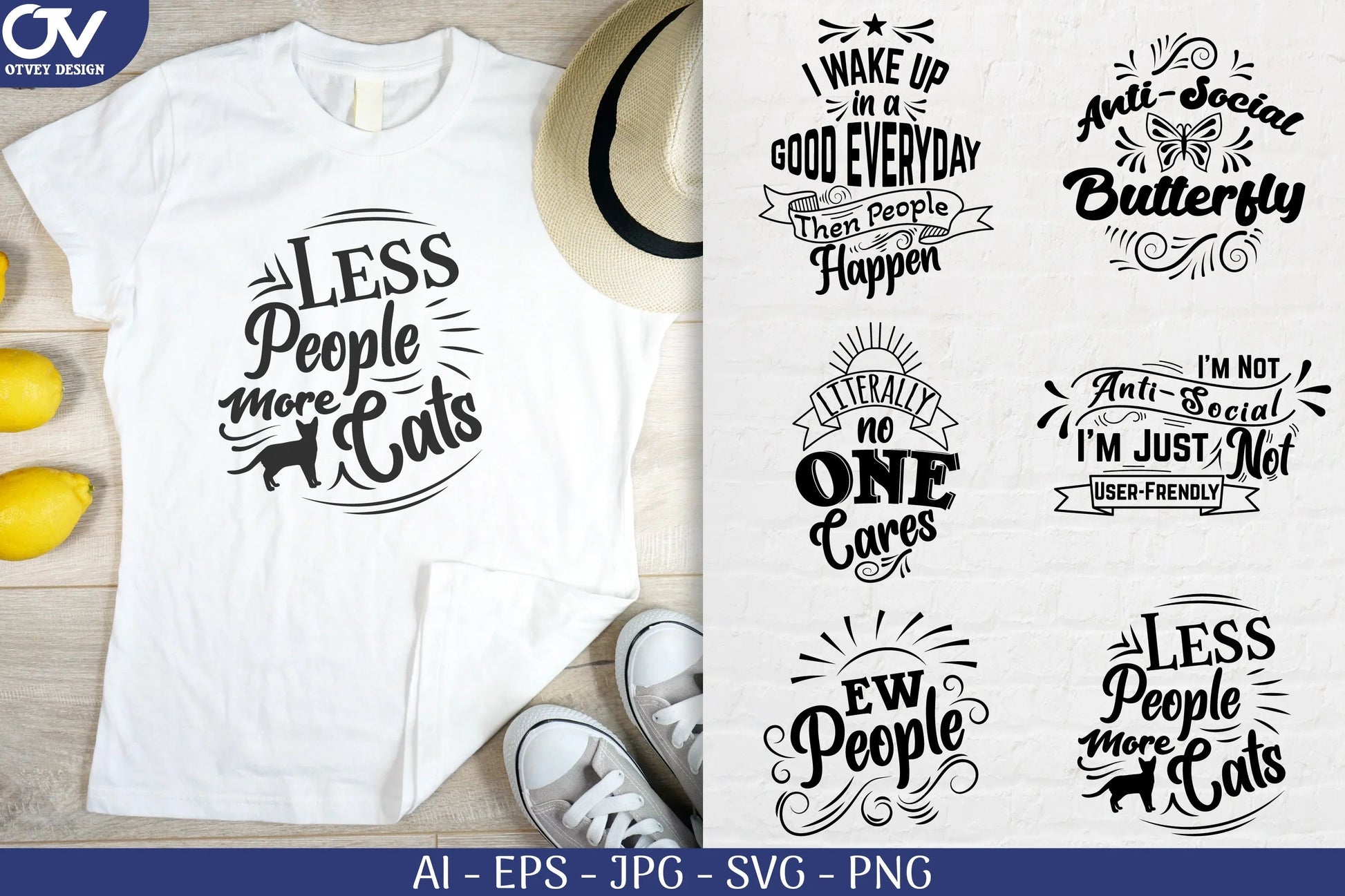 Antisocial Typography Decal SVG Bundle - CraftNest - Digital Crafting and Art
