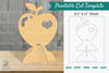 Apple with Heart Printable Cut Template - Clipart Bundle
