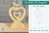 Apple with Heart Printable Cut Template - Clipart Bundle