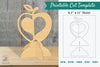 Apple with Heart Printable Cut Template - Clipart Bundle