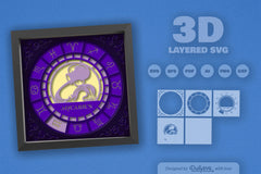 Aquarius Zodiac 3D Shadow Box Papercut SVG Bundle - CraftNest - Digital Crafting and Art