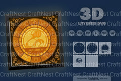 Aquarius Zodiac 3D Shadow Box Papercut SVG Bundle - CraftNest - Digital Crafting and Art