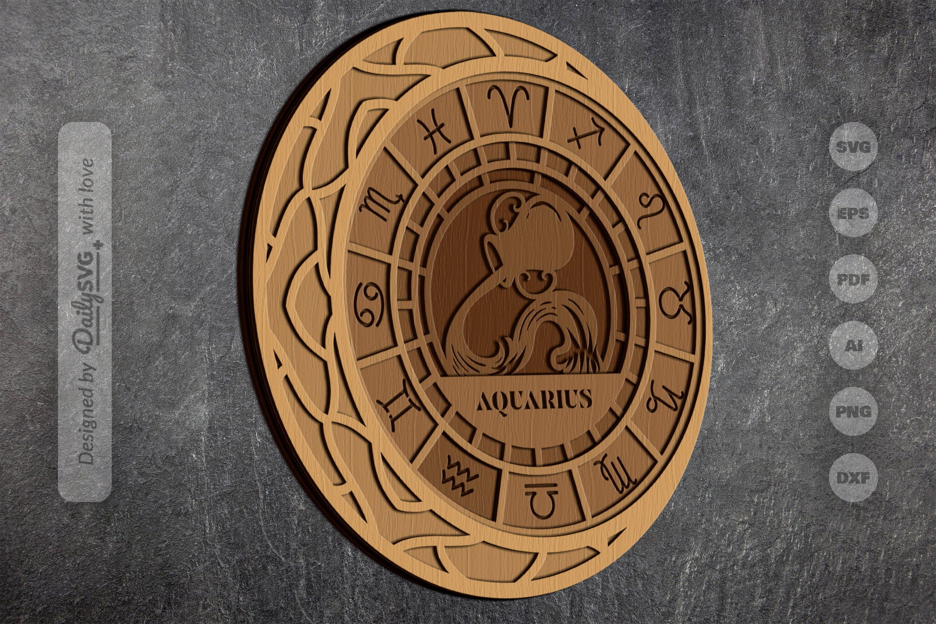 Aquarius Zodiac Laser Cut SVG Bundle 1 - CraftNest - Digital Crafting and Art
