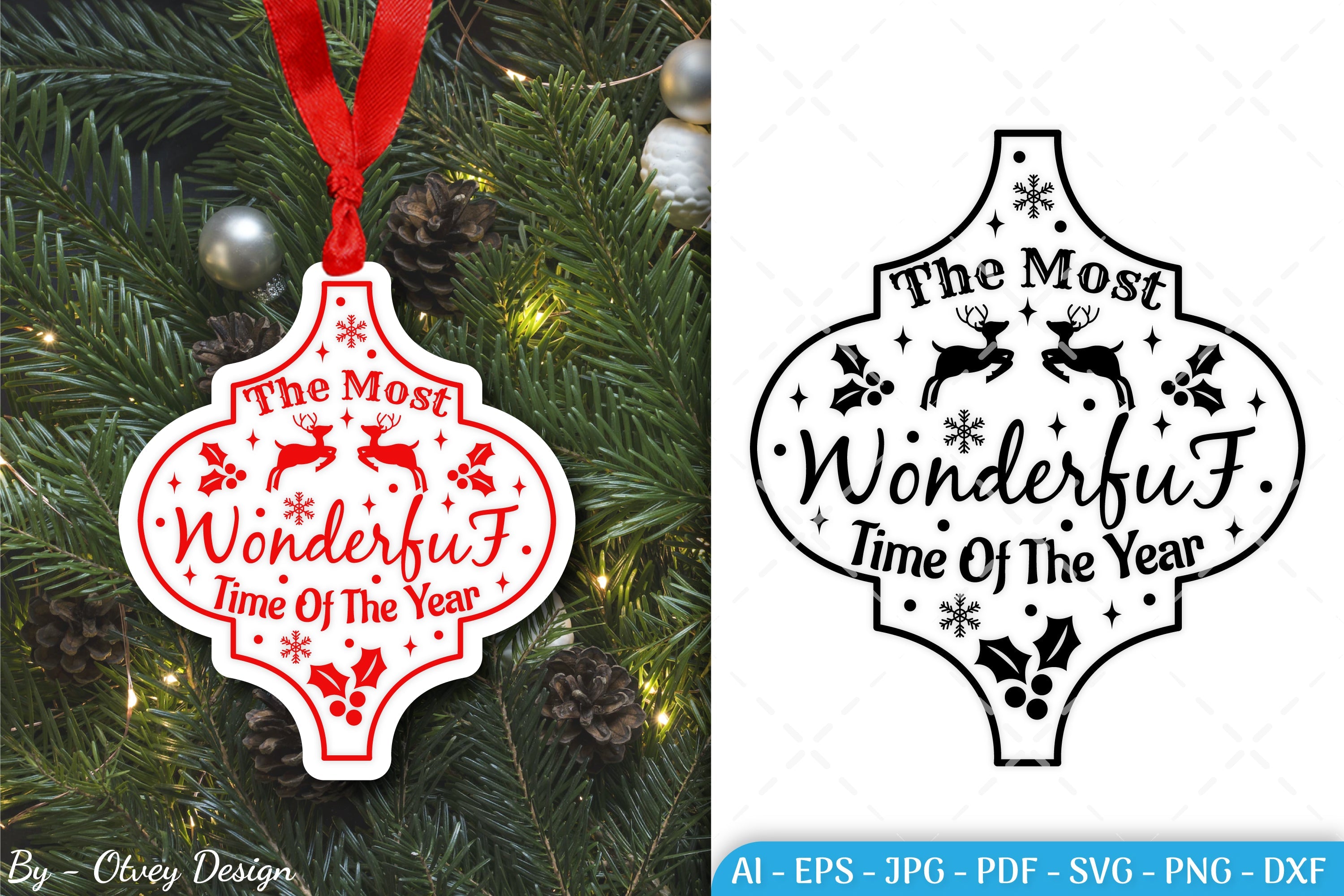 Arabesque Christmas Ornament SVG Bundle
