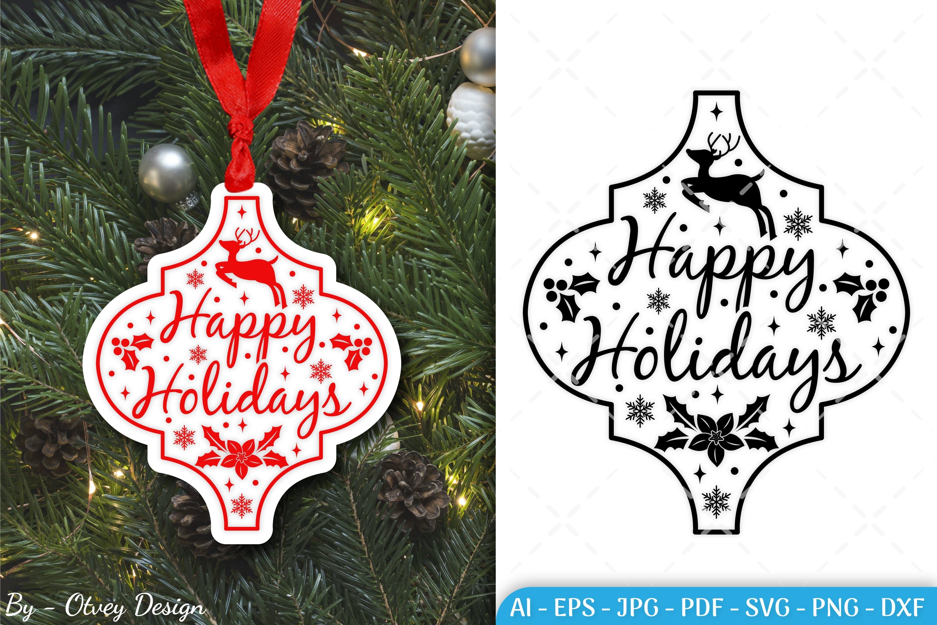 Arabesque Christmas Ornament SVG Bundle