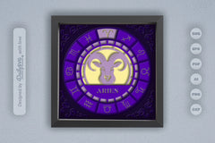 Aries Zodiac 3D Shadow Box Papercut SVG Bundle - CraftNest - Digital Crafting and Art