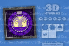 Aries Zodiac 3D Shadow Box Papercut SVG Bundle - CraftNest - Digital Crafting and Art