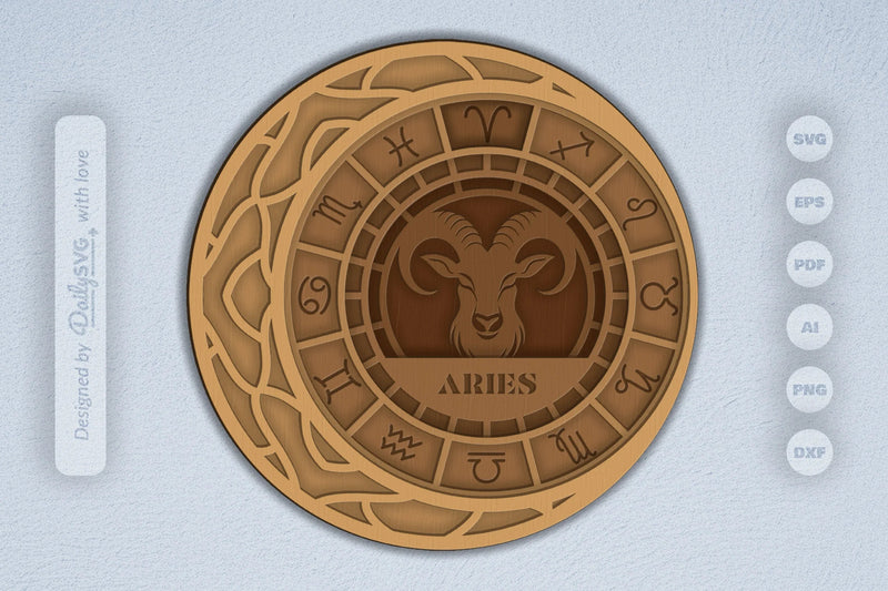 Aries Zodiac Laser Cut SVG Bundle - CraftNest - Digital Crafting and Art