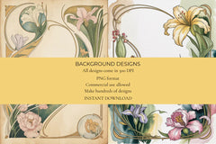 Art Nouveau Junk Journal Papers - CraftNest - Digital Crafting and Art