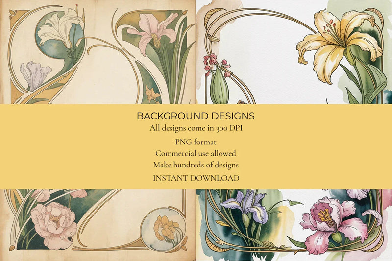 Art Nouveau Junk Journal Papers - CraftNest - Digital Crafting and Art