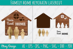 Family Keychain Home Key Holder Laser Cut SVG Bundle 1 - CraftNest - Digital Crafting and Art