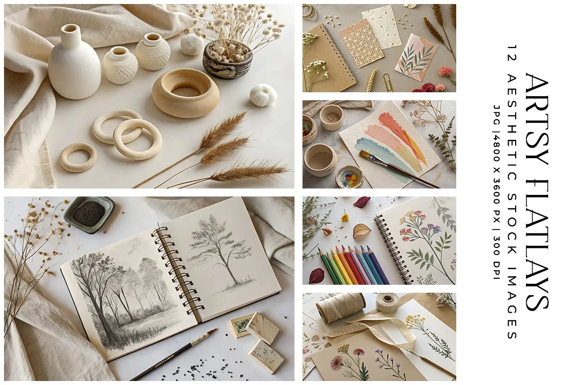 Artsy Flatlays - Stock Images - CraftNest - Digital Crafting and Art