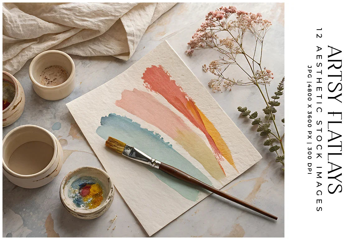 Artsy Flatlays - Stock Images - CraftNest - Digital Crafting and Art