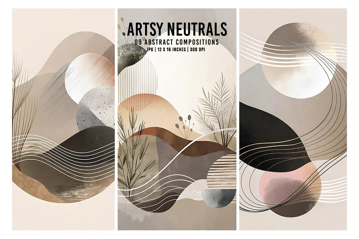 Artsy Neutrals - Wall Art - CraftNest - Digital Crafting and Art