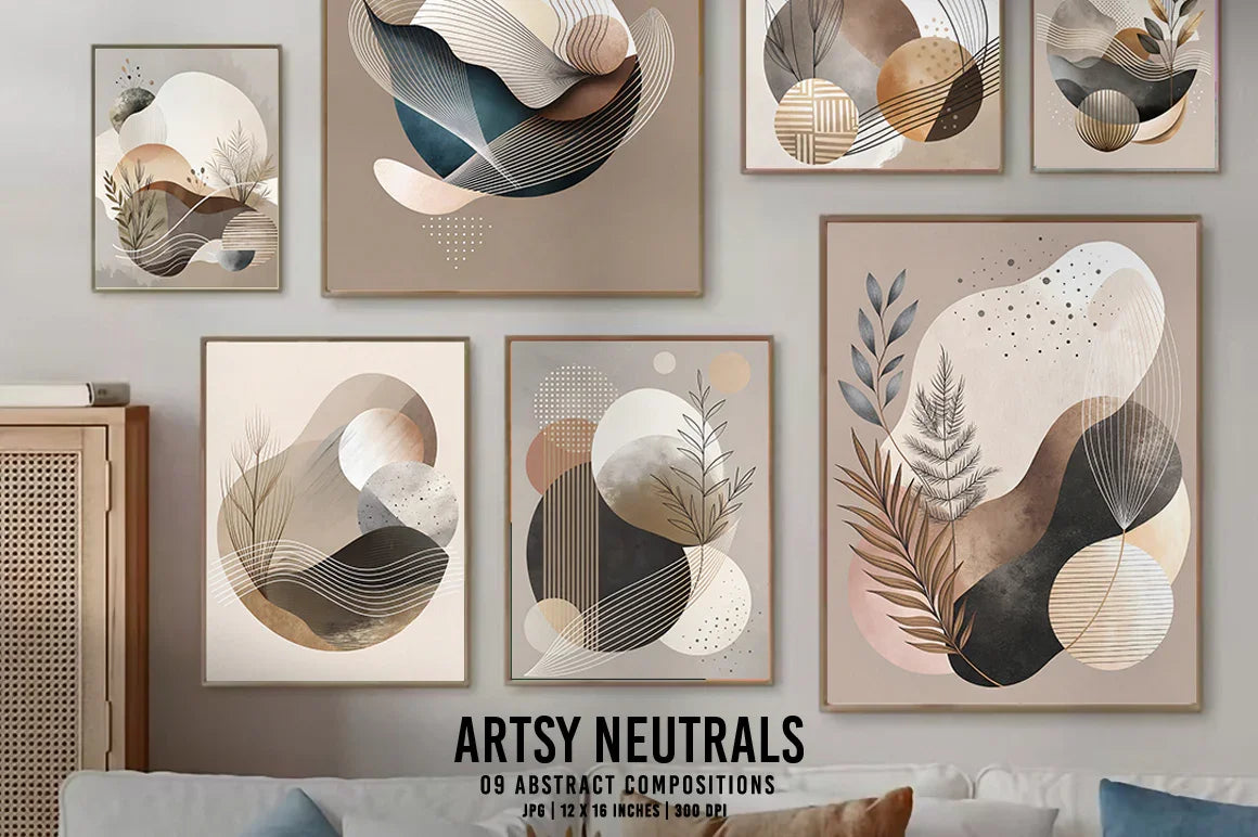 Artsy Neutrals - Wall Art - CraftNest - Digital Crafting and Art