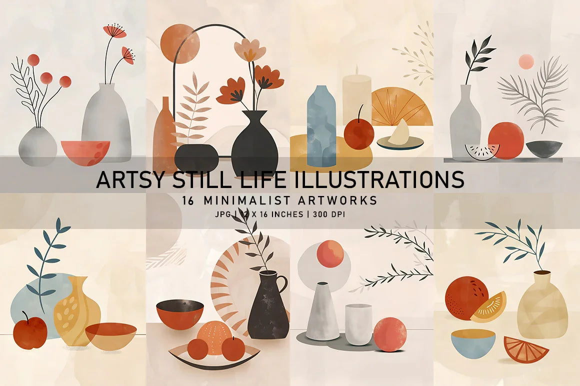 Artsy Still Life Illustrations - Wall Art - CraftNest - Digital Crafting and Art